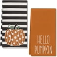 thumbnail image 1 of 2 Pack Halloween Pumpkin Green Printed Microfiber Towel, Soft Absorbent Kitchen Hand Towel Decorative Dish Towel for Fall Home Bathroom, Halloween Holiday Cleaning Supplies, 1 of 4