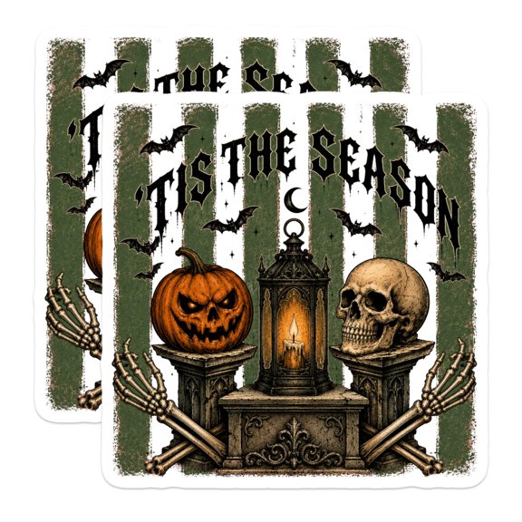 (2 Pack) Halloween Pumpkin Head Magnets - Creepy Skull And Lantern - Spooky Season Decor - 5 Inches On Longest Side - Thick Durable Magnet - Made in USA