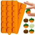 2 Pack Halloween Silicone Molds Pumpkin Shape Candy Mold, Chocolate