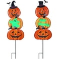2 Pack Halloween Yard Decoration Stakes, Trick or Treat Happy Halloween