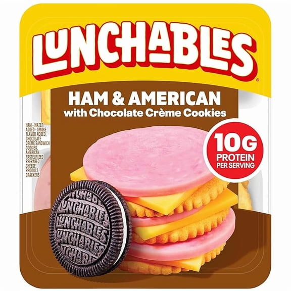 2-Pack Ham & American Cracker Stackers with Chocolate Creme Cookies Snack Kit, 3.2 oz Tray