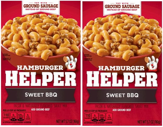 2 Pack Hamburger Helper, 2 boxes of Hamburger Helper Sweet BBQ 5.7 oz each
