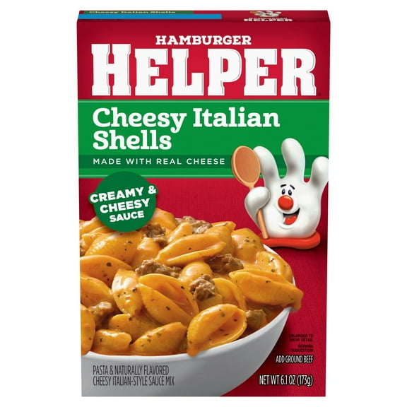 Hamburger Helper Cheesy Italian Pasta Shells, 9.9 oz Value Size Box (Pack of 6)