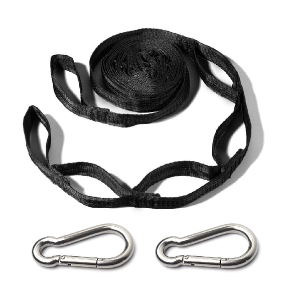 2 Pack Hammock Straps Set for Camping,Duty Tree Straps with Carabiners, 6.5 ft Each (13 ft Total), 5+1 Loops, Adjustable Hammock Suspension System for Outdoor Travel Backpacking