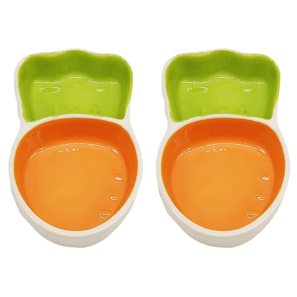 2 Pack Hamster Bowl Ceramic, Rabbit Food Dish Water Bowl Small Animal ...
