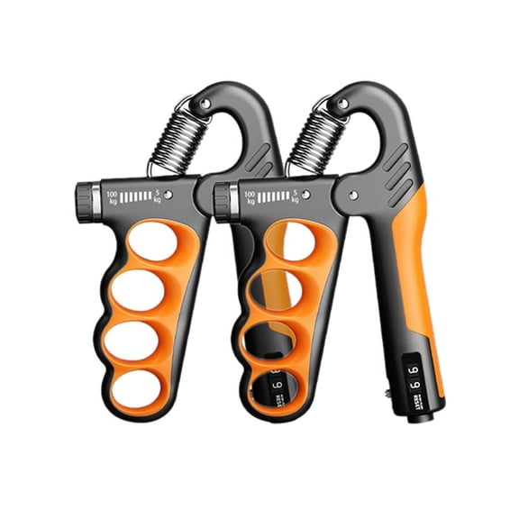 2 Pack Hand Grip Strengthener for Muscle Building and Injury Recovery 11-220 Lbs Hand Squeezer Adjustable Resistance B,2 x Grip Trainer,Orange