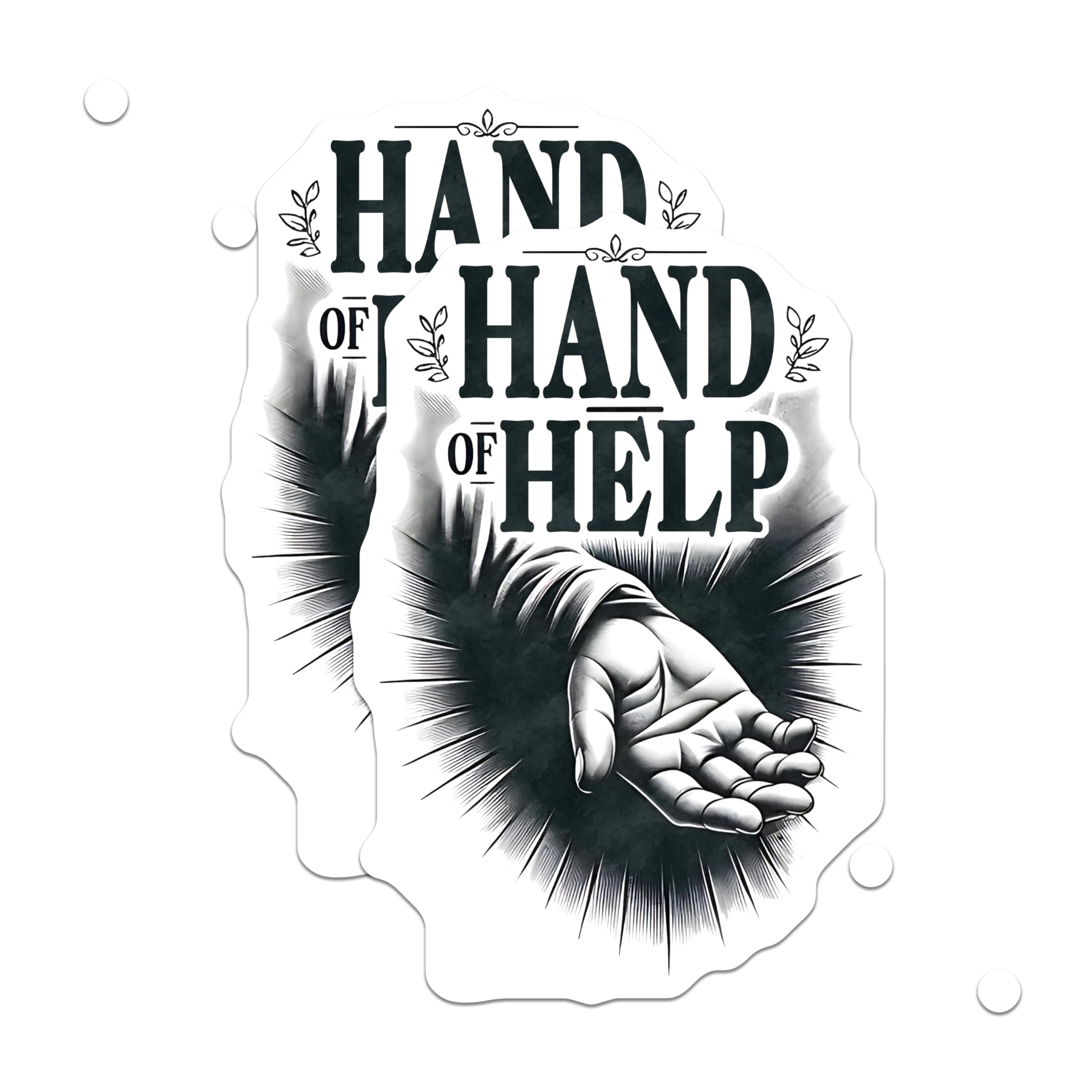 (2 Pack) Hand of Help Stickers - Helping Hand Decal - Supportive Art ...