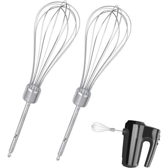 2 Pack Hand Mixer Turbo Beaters Compatible with BLACK and DECKER Electric Hand Held Mixer, Stainless Steel Replacement Parts, Beaters Electric Mixer Parts Accessories Silver Silver Silver Silver