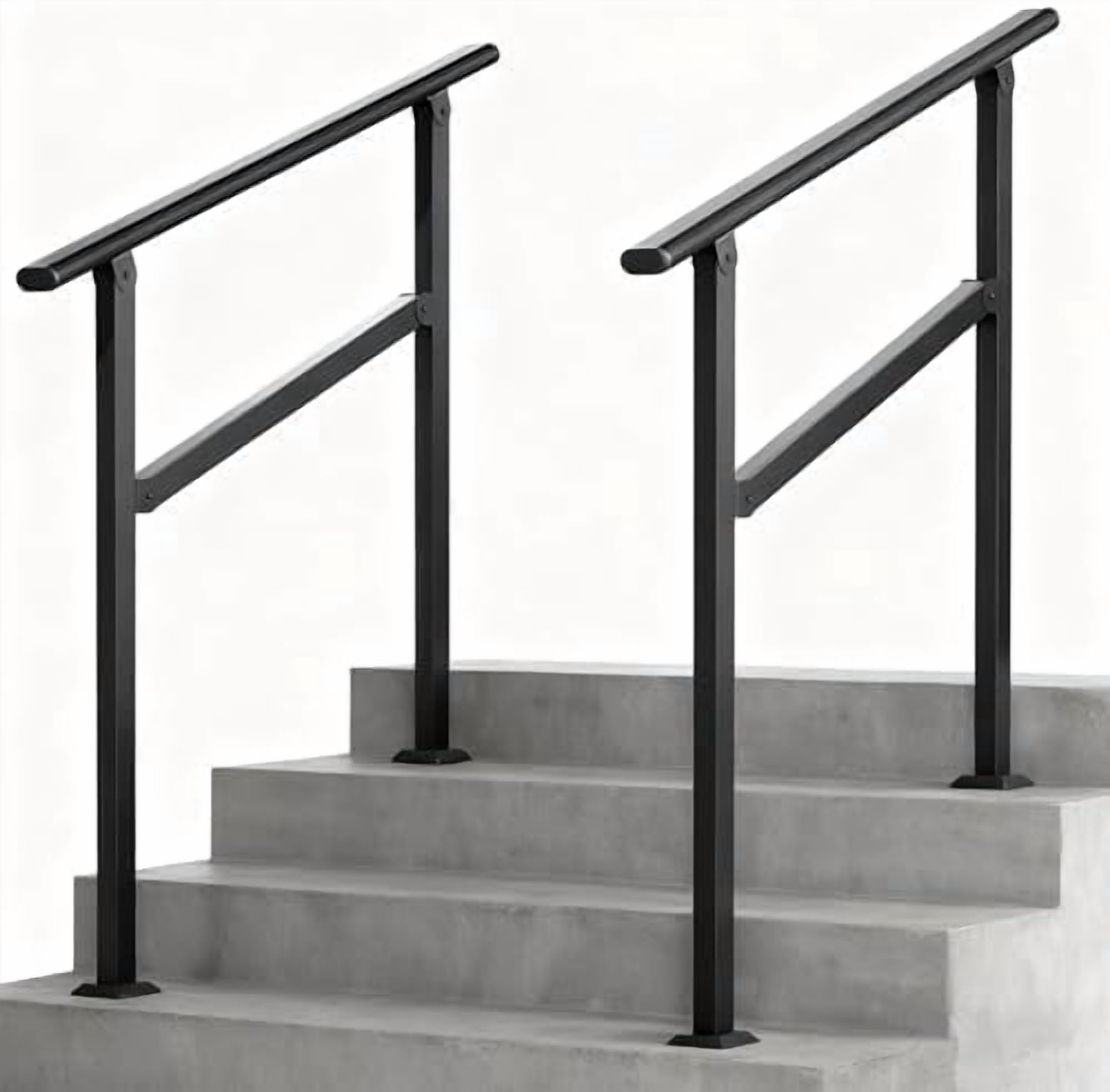 Lawn Rails 2 Pack Hand Rails for Outdoor Steps fit 2 to 3 Steps, 2 Step Stair ...