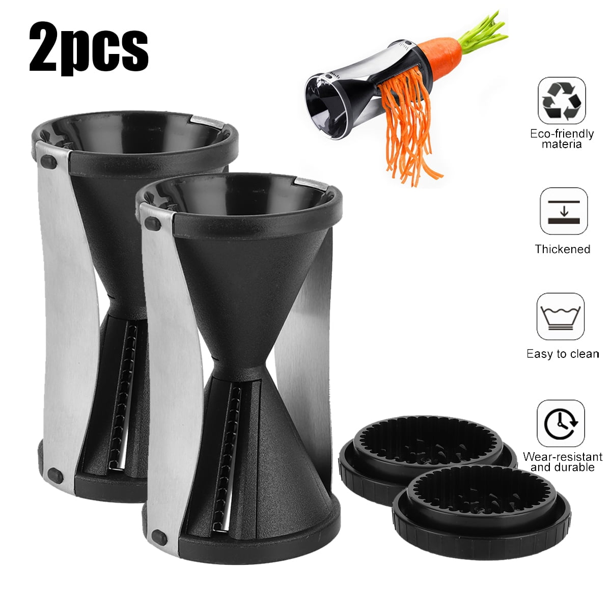 2 Pack HandHeld Vegetable Spiralizer, Multifunctional Spiral Vegetable