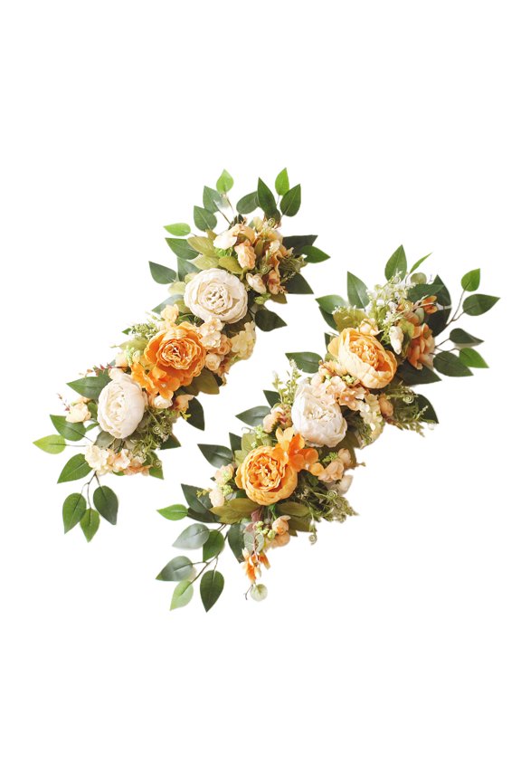 2 Pack Handcrafted Artificial Rose Flower Garland Greenery Garland for Wedding Centerpieces Ceremony Arch Arbor Reception Table Decorations Wedding Decor