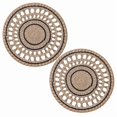 2-Pack Handcrafted Rattan Wicker Wall Decor - Circular Wall Hanging for ...