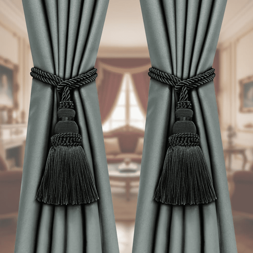 Black Curtain Tie Backs