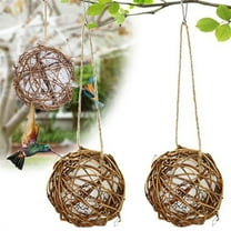 2 Pack Handmade Hummingbird Nest,New Refillable Bird Nesting Balls,Natural Birdhouse and Birdhouse Materials,Humming Bird House for Wild Birds Nesting,Idea Gifts for Bird Lovers 3.1inch