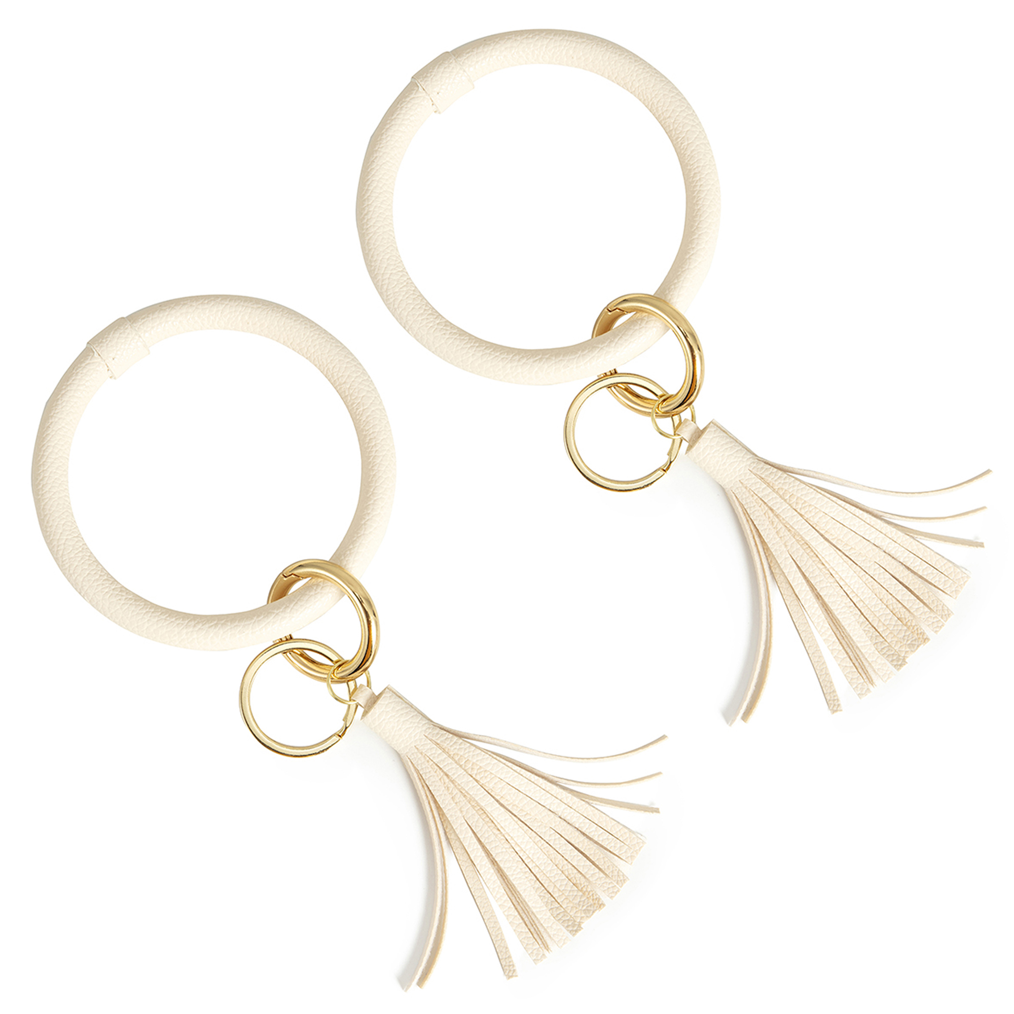 Beaded Keychain Wristlet Bracelet - 14k Gold Plated Key Chain For Women With Stone Or Silicone Beads
