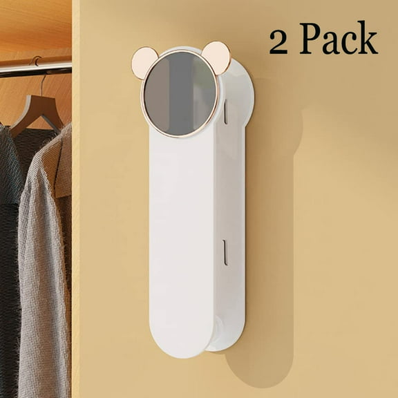 2 Pack Hanger Storage Organizer, Multifunctional Clothes Hanger Holder Wall Mounted Storage Rack, Clothes Hanger Storage Tool Large Capacity Telescopic Storage Hook for Home Garments Hangers White