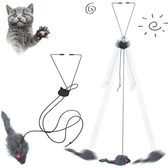 2 Pack Hanging Door Bouncing Mouse Cat Toy