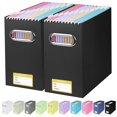 2 Pack Hanging File Organizer Boxes, Sturdy Cardboard File Folder ...