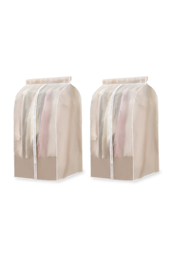 2 Pack Hanging Garment Bags for Closet Storage, 35" Garment Covers Hanging Clothes Bag Organizer, Wardrobe Bag Sealed Clothes Cover Protector for Suit Coats Shirts (605090)