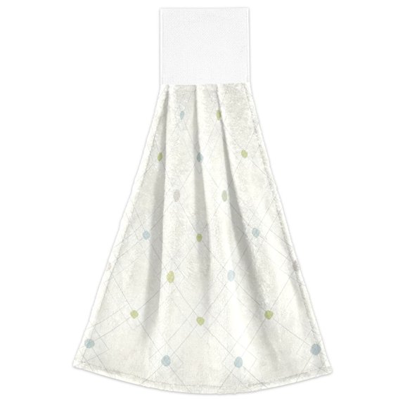 2 Pack Hanging Hand Towels for Kitchen & Bathroom, Dish Towels with Dot Prints, 18.2x14 in