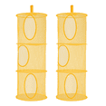 thumbnail image 1 of 2 Pack Hanging Mesh Storage Shelves Organizer 3 Shelf Foldable Closet Hanging Organizer for Bedroom Bathroom Nursery Kidroom Baby Essentials Toy Storage Organizer-Yellow, 1 of 7