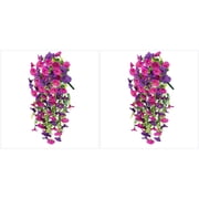 2PCS Hanging Morning Glory UVResistant Artificial Outdoor Flowers, Flowers for Planters,Hyeflora Cascading Plants Garden,Home Decor,Wedding,Patio,Porch,Yard