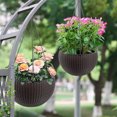 thumbnail image 1 of 2 Pack Hanging Planters for Indoor Outdoor Plants,13.4 inch Self-Watering Hanging Rattan-Inspired Planter Large Capacity with Water Level Indicator for Home,Garden Decor,Brown, 1 of 8