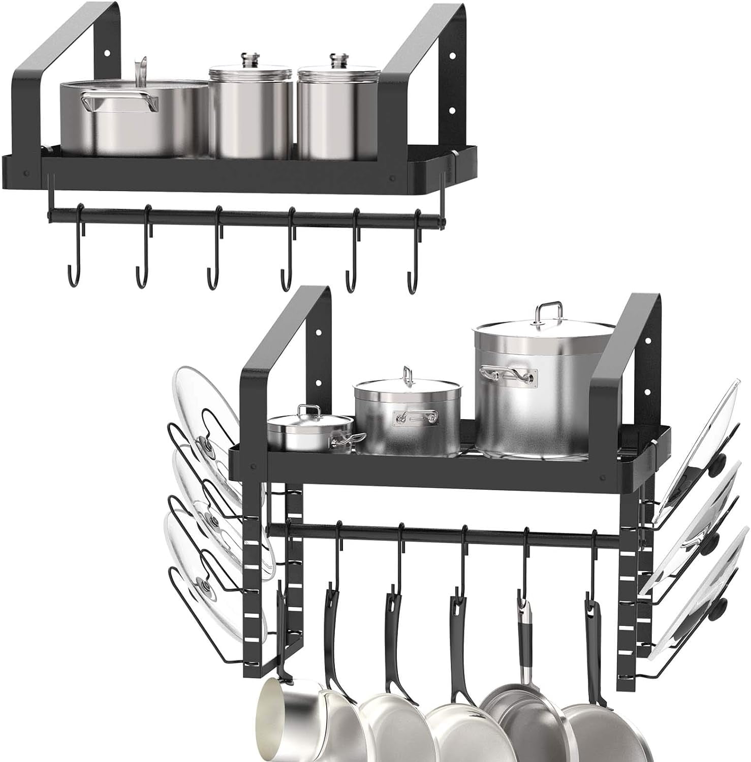 Amazon vdomus wall mounted pot and pan rack for kitchen cookware