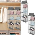 thumbnail image 1 of 2 Pack Hanging Purse Organizer Handbag for Closet Visible Handbag Organizer with 3/4 Pockets Hanging Shelf Bag with Metal Hook Closet Purse Storage Bag Foldable Purse Bag Organizer for Wardrobe Closet, 1 of 10