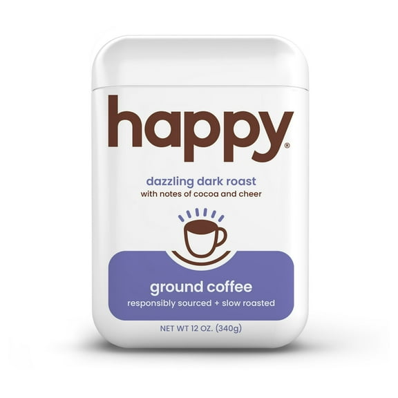 ( 2 Pack ) Happy Coffee Dark Roast Ground Coffee 12 oz