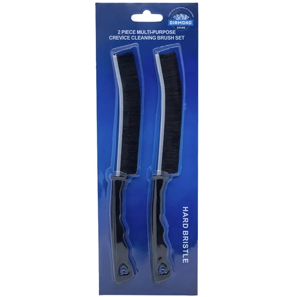 2 Pack Hard Bristle Crevice Cleaning Brushes - Grout, Tile, Toilet, Shower - Gaps, Corners, Edges