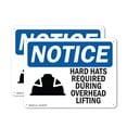 thumbnail image 1 of (2 Pack) Hard Hats Required During Overhead OSHA Notice Sign 10 Inch X 7 Inch Plastic Sign, Weather Resistant, UV Protected for Workplace, Business, and Construction Site, Made in the, 1 of 8