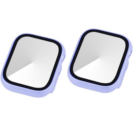 2 Pack Hard PC Case with Tempered Glass Screen Protector Compatible with Apple Watch SE Series 6 Series 5 Series 4 40mm orginal light purple