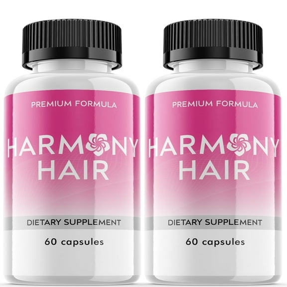 (2 Pack) Harmony Hair - Dietary Supplement for Hair Support - Revive and Nourish Hair Growth Advanced Formula - Boost Shine & Thickness - 120 Capsules