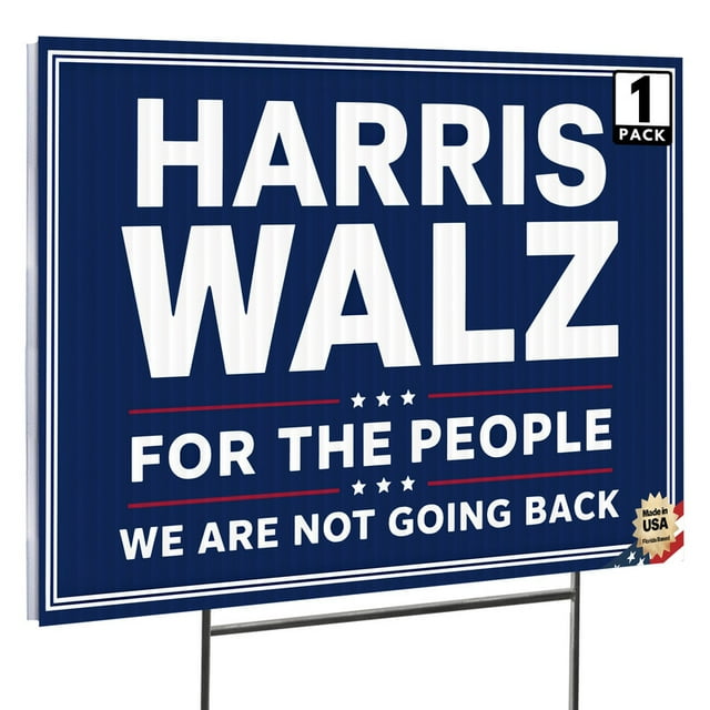 2Pack Harris Walz 2024 Yard Sign with Stakes, 16"x12" Double Sided