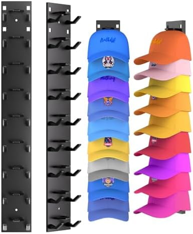 2 Pack Hat Organizer for Baseball Caps, Strong Adhesive Hat Rack for ...