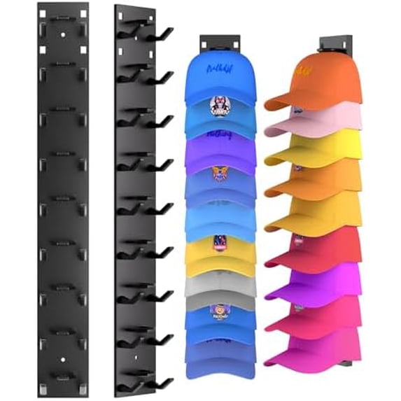 2 Pack Hat Organizer for Baseball Caps, Strong Adhesive Hat Rack for ...