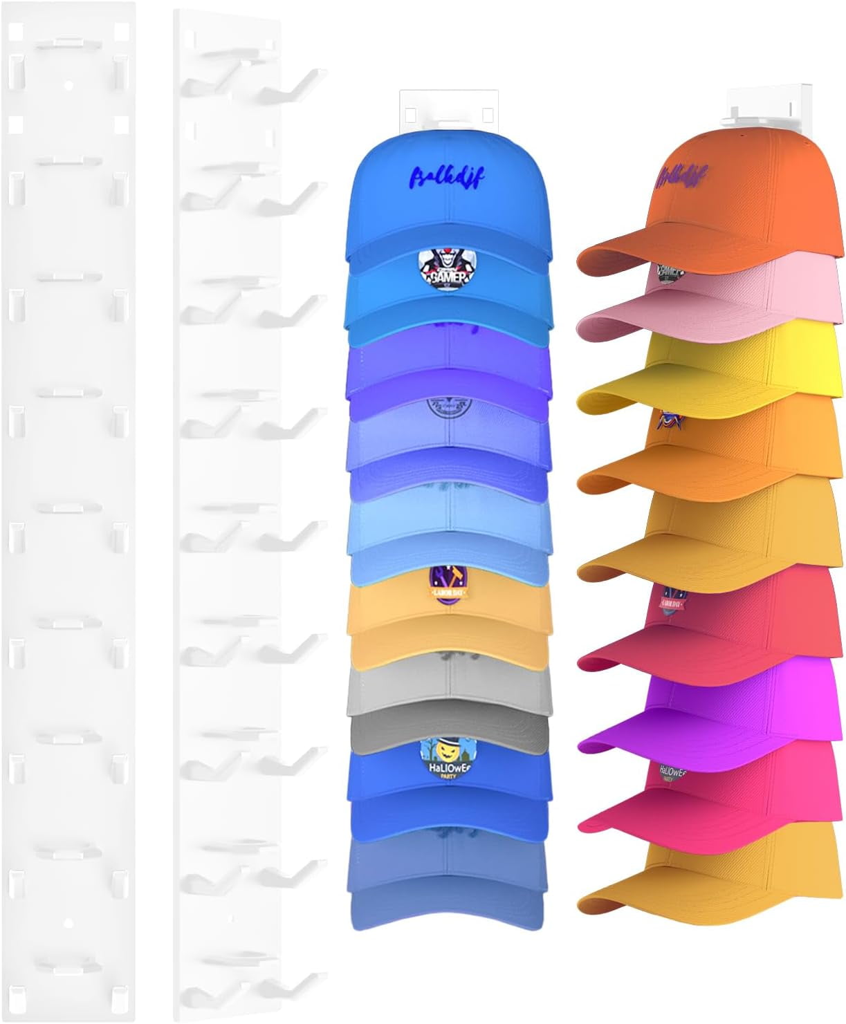 2 Pack Hat Organizer for Baseball Caps, Strong Adhesive for Wall ...