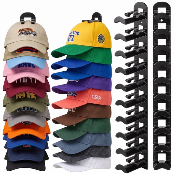 2 Pack Hat Organizer for Baseball Caps, Hat Rack,Over the Door Hat Storage Organizer for Bedroom, Entrance or Garage Doors
