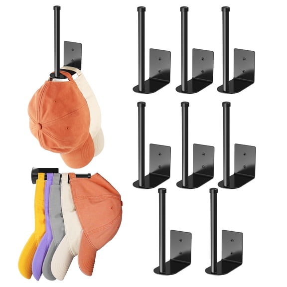 2 Pack Hat Racks for Baseball Caps, Stainless Steel Hat Organizer for Baseball Cap, Hat Holder Storage Organizer, Hat Hanger Strong Adhesive/Wall Drilled for Door, Bedroom, Closet