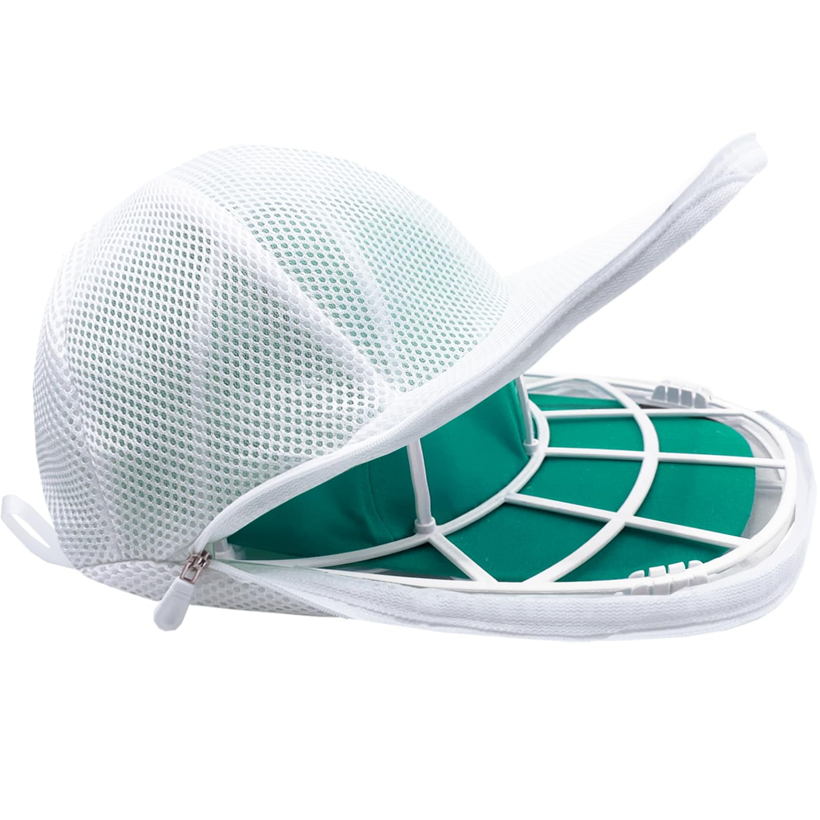 2-Pack Hat Washer Cage for Washing Machine - Baseball Cap Cleaning Protector with Mesh Bags, Hat Shaper & Portable Washer for Apartments