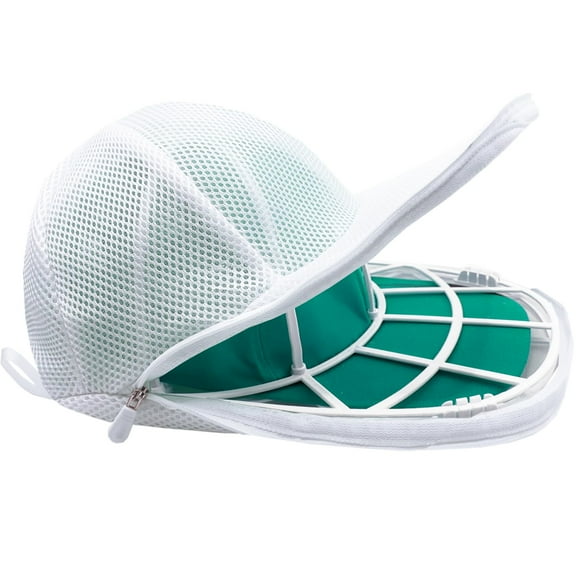 2-Pack Hat Washer Cage for Washing Machine - Baseball Cap Cleaning Protector with Mesh Bags, Hat Shaper & Portable Washer for Apartments