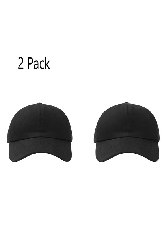 2 Pack Hats for Men Classic Low Profile Adjustable Strapback Cotton Dad Hats Baseball Caps for Men and Women