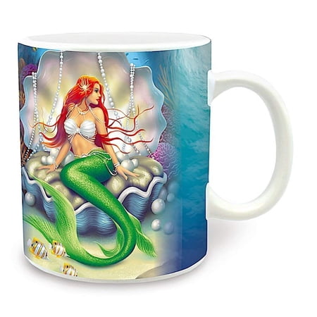 2 Pack Hawaiian Coffee Mugs 14 oz. Mermaid Pearl Coral