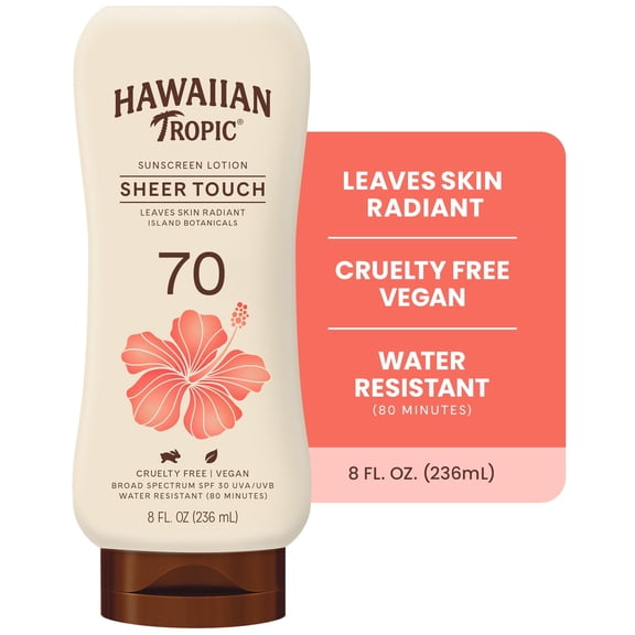 (2 Pack) Hawaiian Tropic Sheer Touch Sunscreen Lotion, SPF 70, 8 fl oz