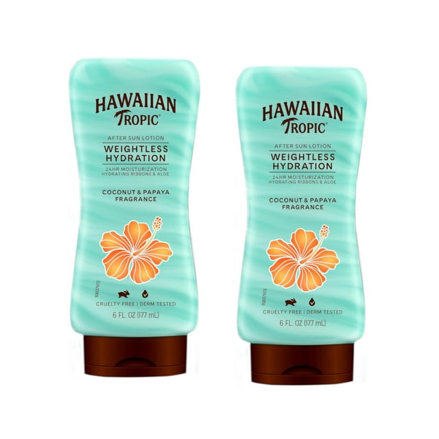 2 Pack Hawaiian Tropic Weightless Hydration After Sun Lotion, 6 Ounce