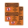 thumbnail image 1 of (2 Pack) Hazardous Authorized Personnel Bilingual OSHA Warning Sign 10 Inch X 14 Inch Indoor / Outdoor Rust-Free Aluminum Metal Signs for Workplace, Workshop, and Construction Site,, 1 of 8