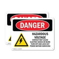 thumbnail image 1 of (2 Pack) Hazardous Voltage Contact May OSHA Danger Sign 24 Inch X 18 Inch Plastic Sign, Weather Resistant, UV Protected for Workplace, Business, and Construction Site, Made in the USA, 1 of 8