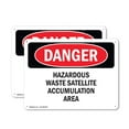 thumbnail image 1 of (2 Pack) Hazardous Waste Satellite Accumulation Area OSHA Danger Sign 18 Inch X 12 Inch Indoor / Outdoor Rust-Free Aluminum Metal Signs for Workplace, Workshop, and Construction Site,, 1 of 8