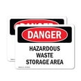 thumbnail image 1 of (2 Pack) Hazardous Waste Storage Area OSHA Danger Sign 10 Inch X 7 Inch Vinyl Label Decal Sticker Weather Resistant, UV Protected for Workplace, Business, and Construction Site, Made in, 1 of 7